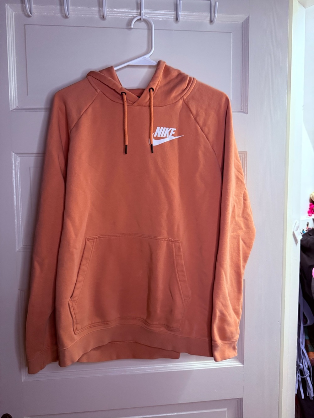 Nike peach Pullover Hoodie with White Swoosh